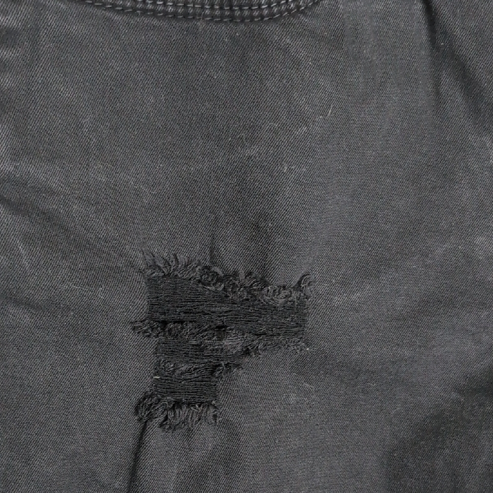 Sneak Peek Dark Jean Shorts with Ripped Accents - Picture 3 of 10